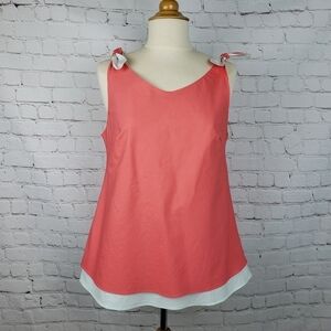 Peg & Kris Layered Tie Shoulder Shell Tank Size 2
